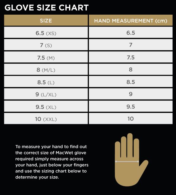 Bionic Golf Glove Size Chart